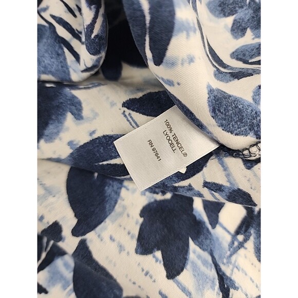 J. Jill Sz SP | Navy Blue Boho Floral Feminine Casual Sleeveless Tank Top - Picture 4 of 6